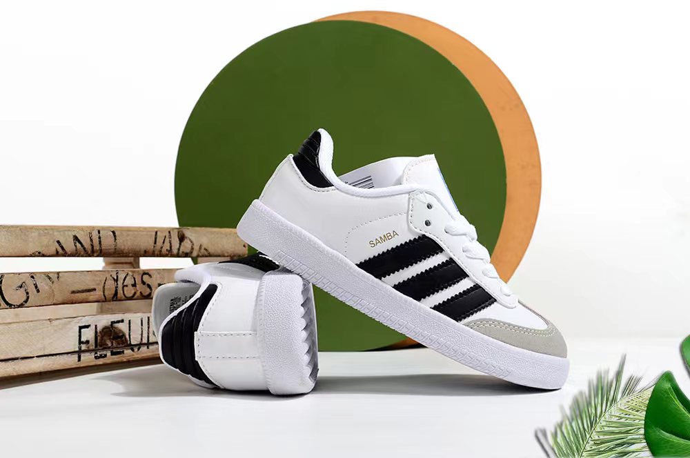 Adidas children's training shoes" white, black"