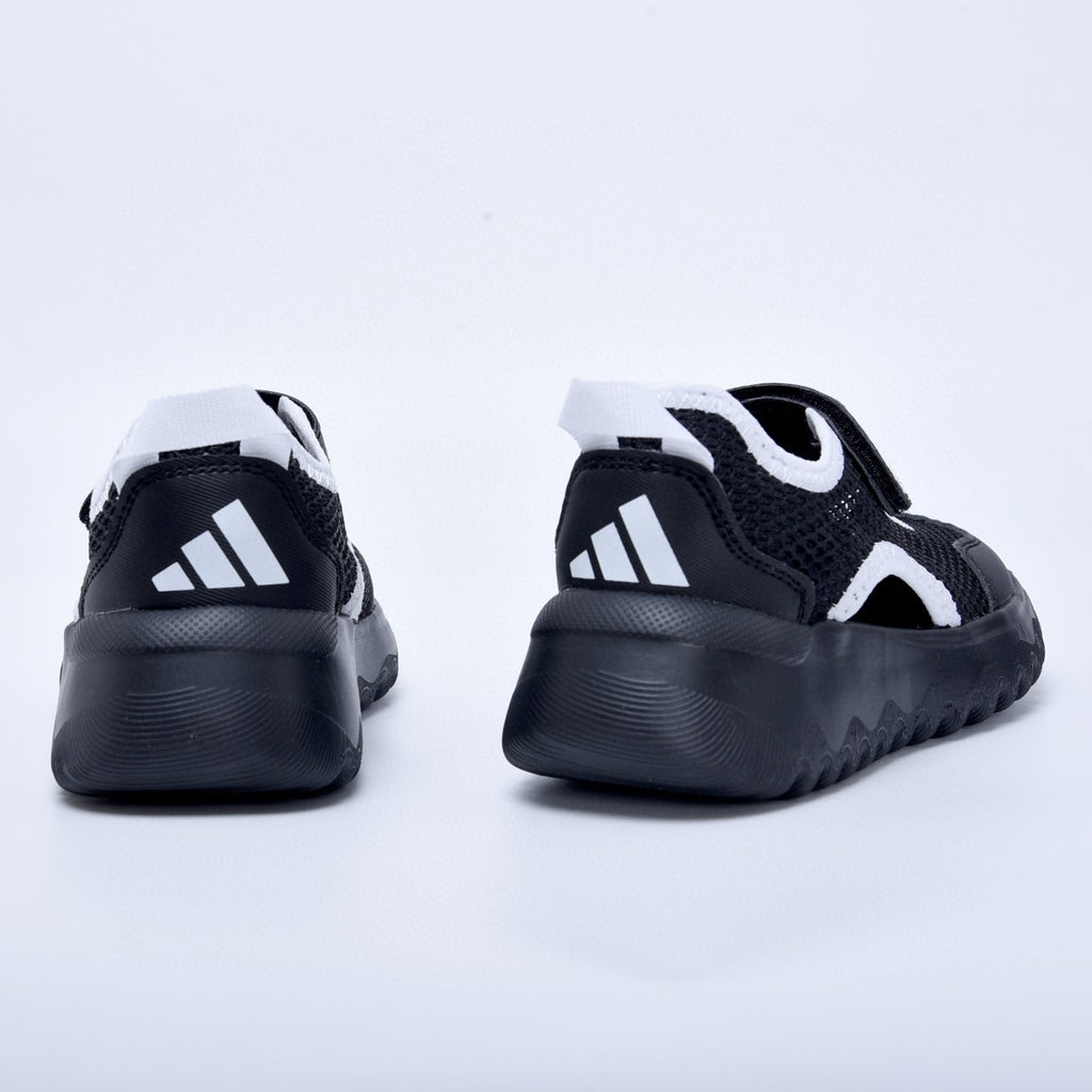 Adidas mesh single buckle sandals " Black and white"