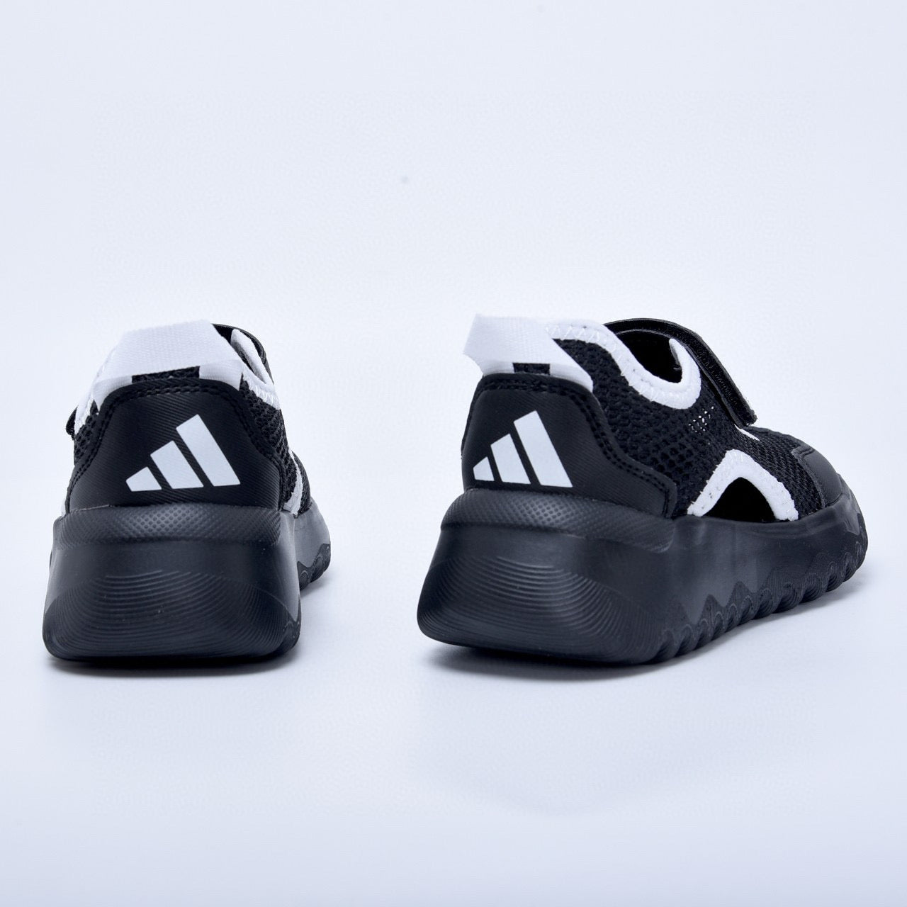 Adidas mesh single buckle sandals " Black and white"