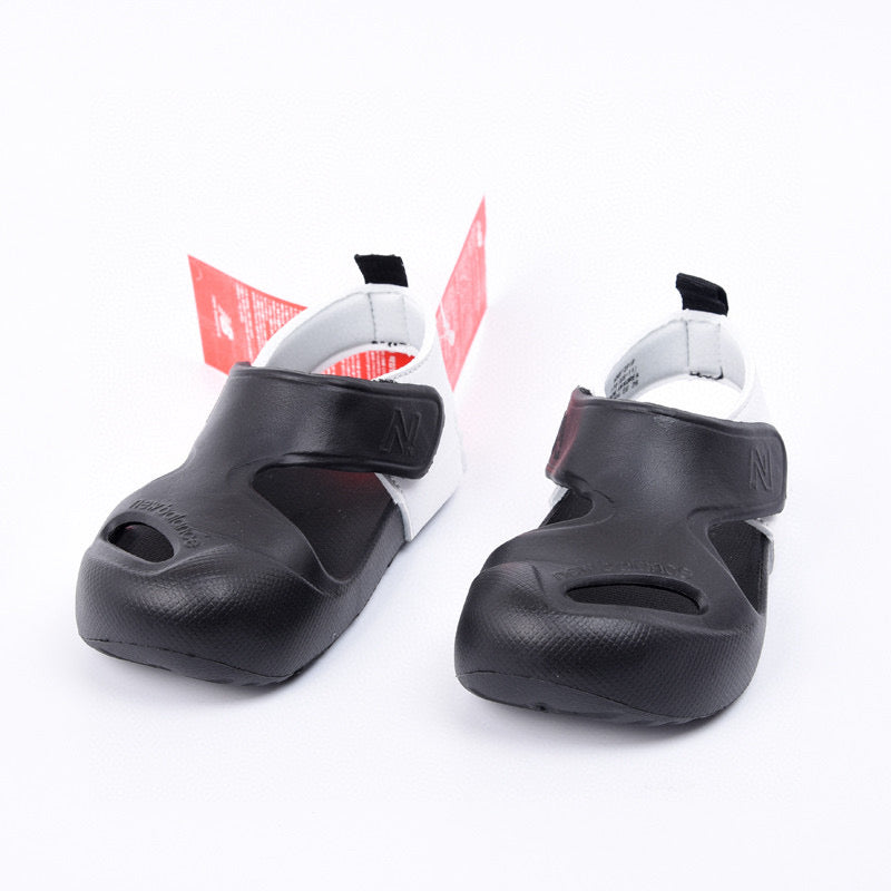 New NB closed toe sandals" white, black"