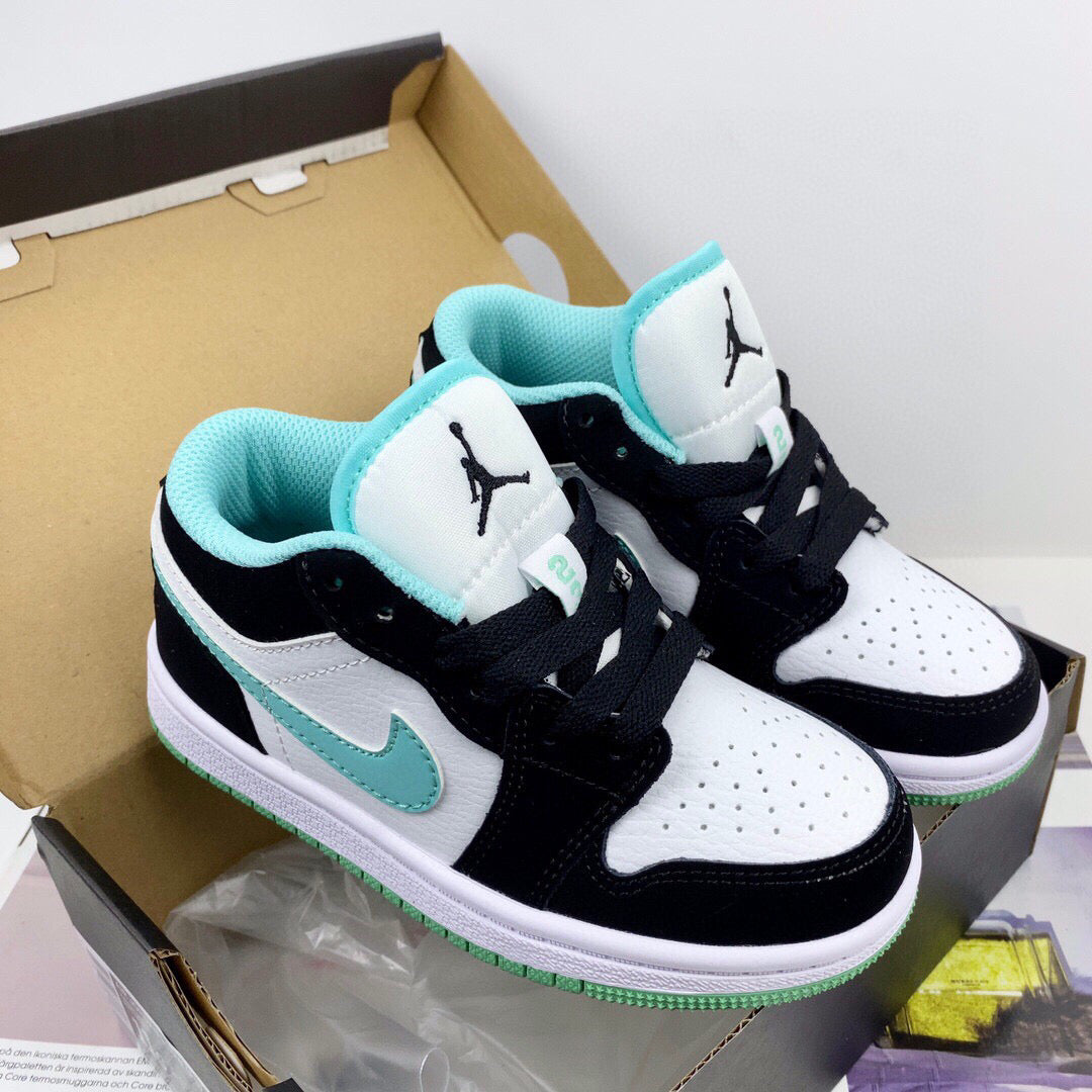 Joe 1 low-top children's shoes" black, white, mint green"