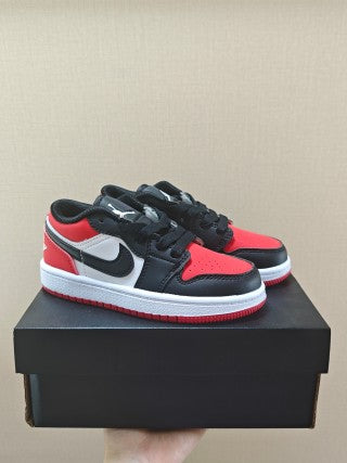 Qiao Yizhuan G version low-top children's lace-up sports shoes" black, red"