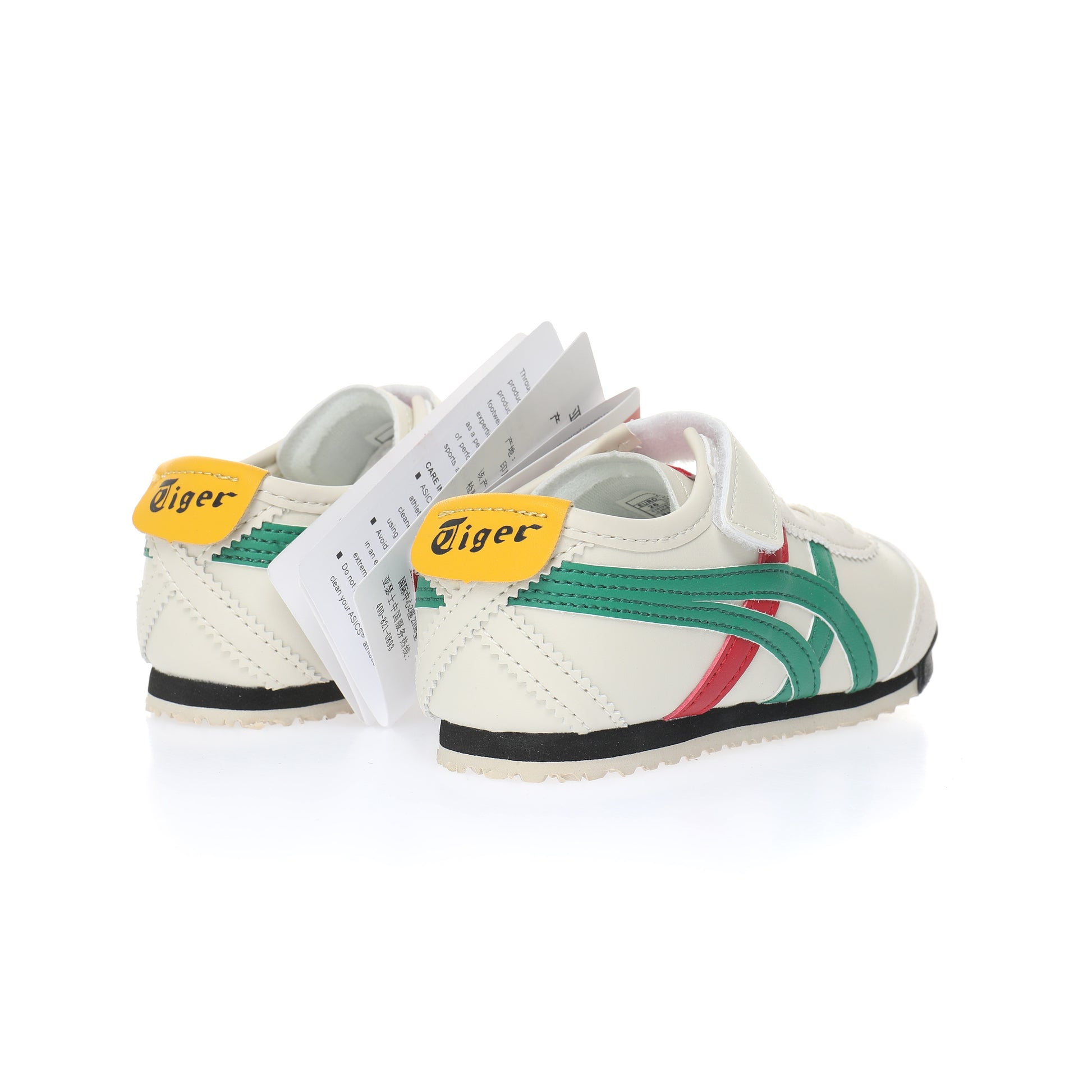 Asics Tiger" white, orange, green"