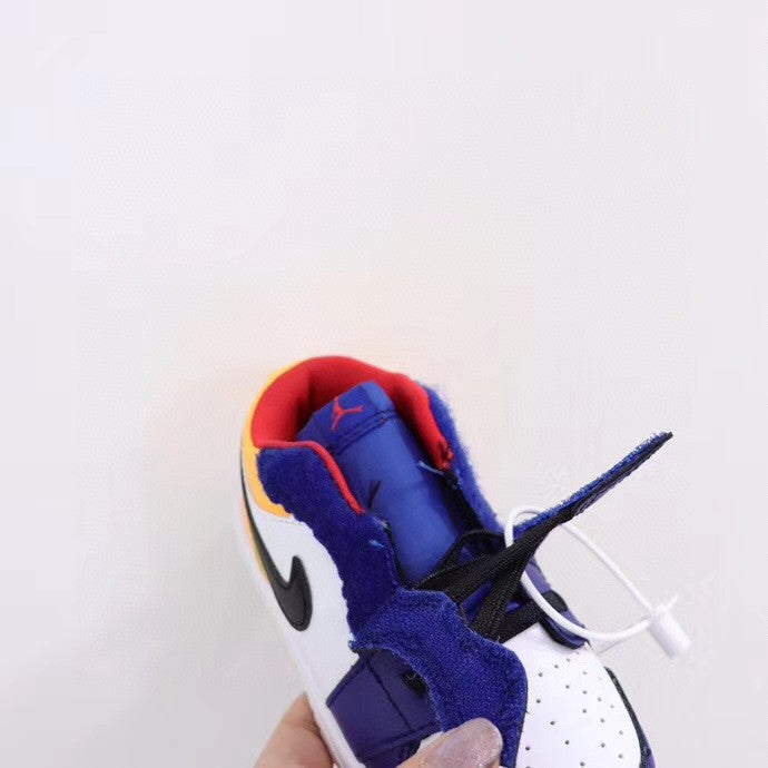 Jordan low top elastic band" white, yellow, blue"