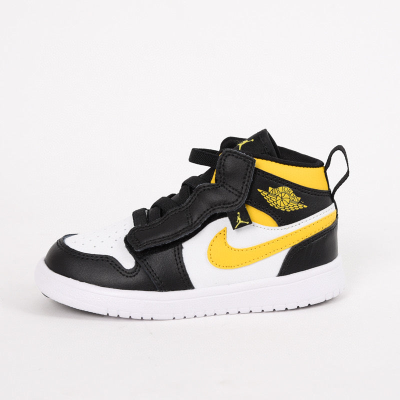 Jordan high top elastic band" white, black, yellow"