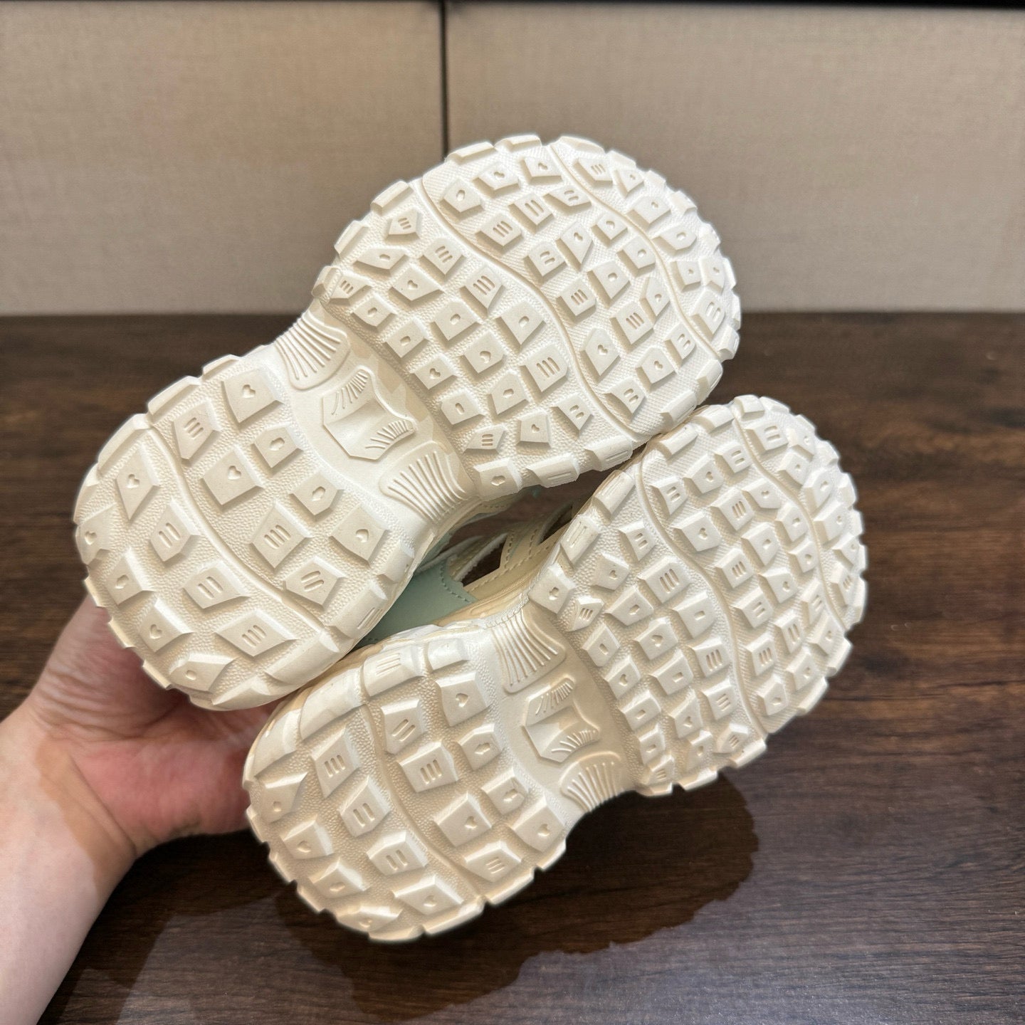 Adidas tire bottom beach shoes" cream"