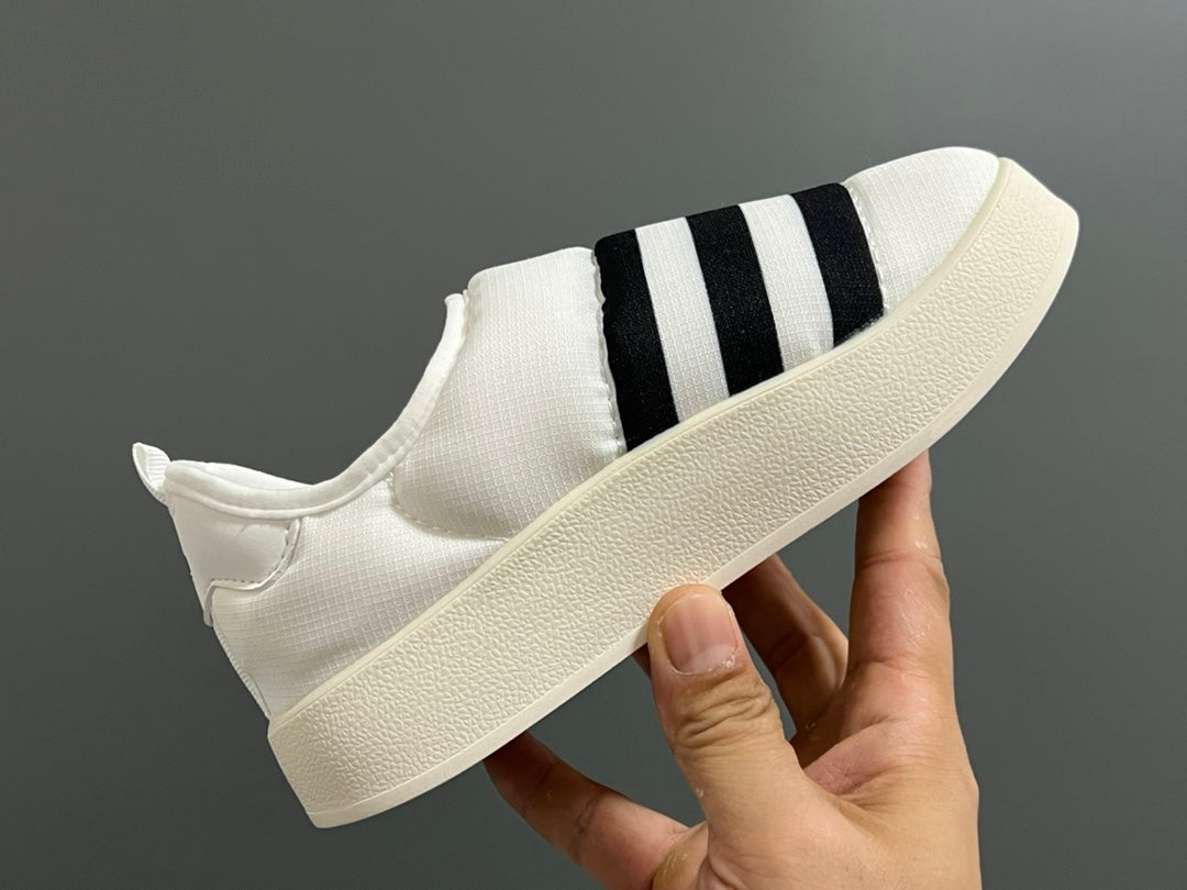 Adidas Bread Children's Slip-On Cotton Shoes" white"