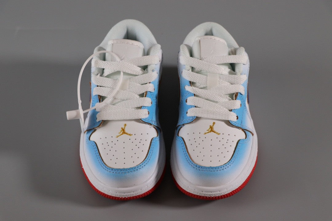 Jordan 1 Classic Kids Shoes" white, sky blue"