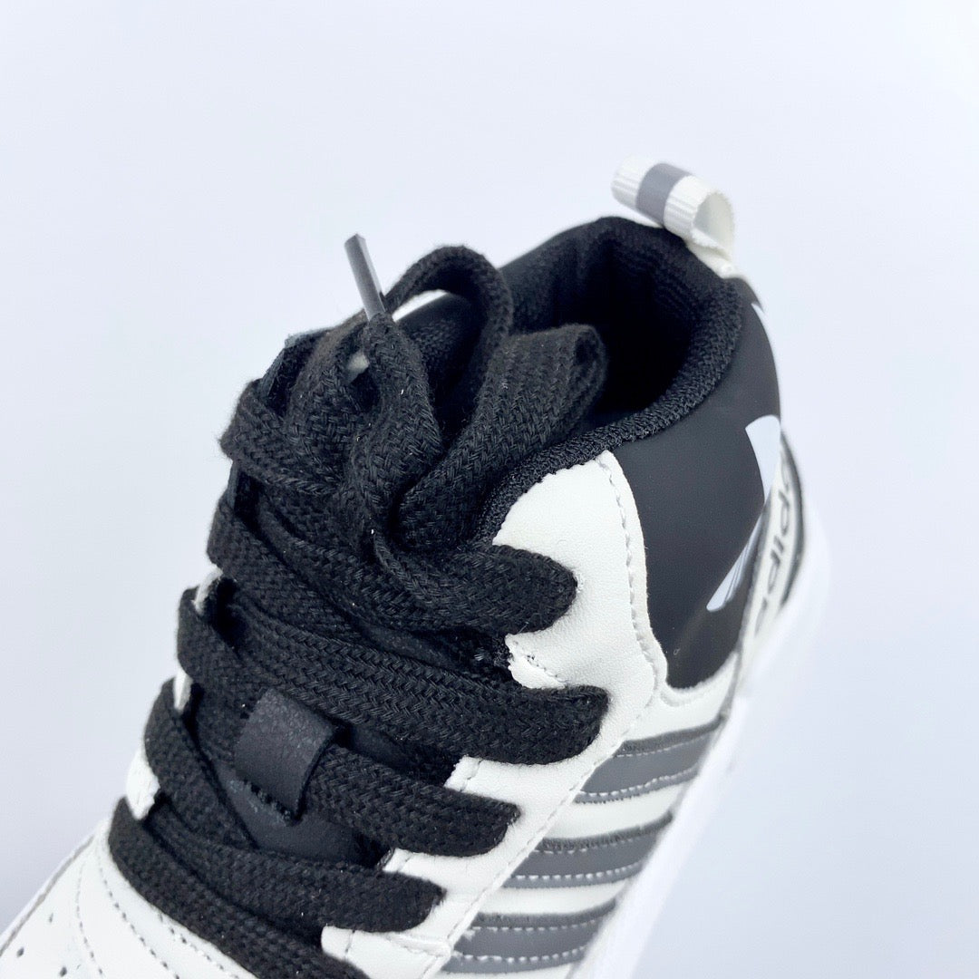 Adidas mid-section sneakers" white, black"