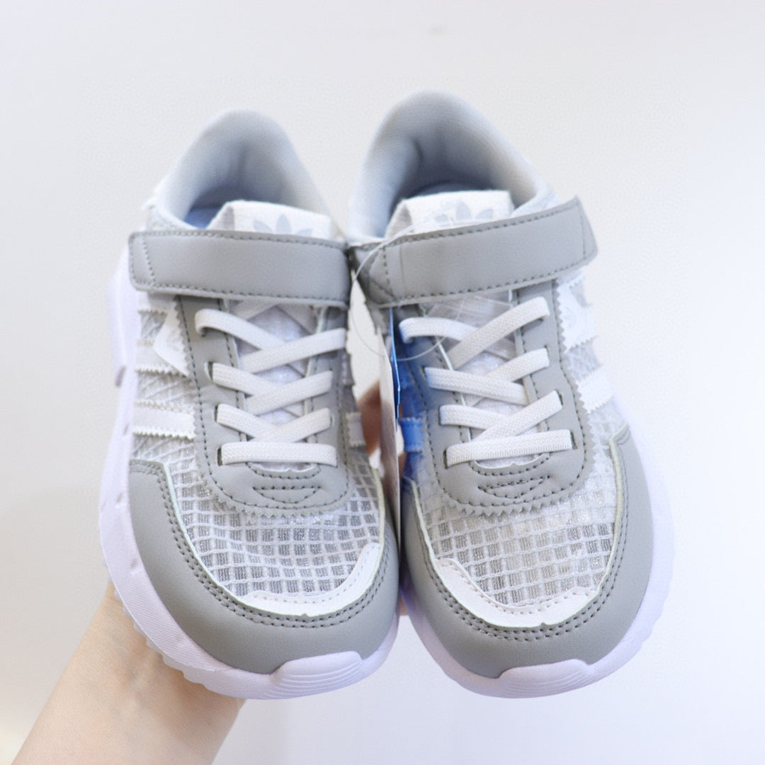 Adidas clover lightweight soft sole" white, gray"