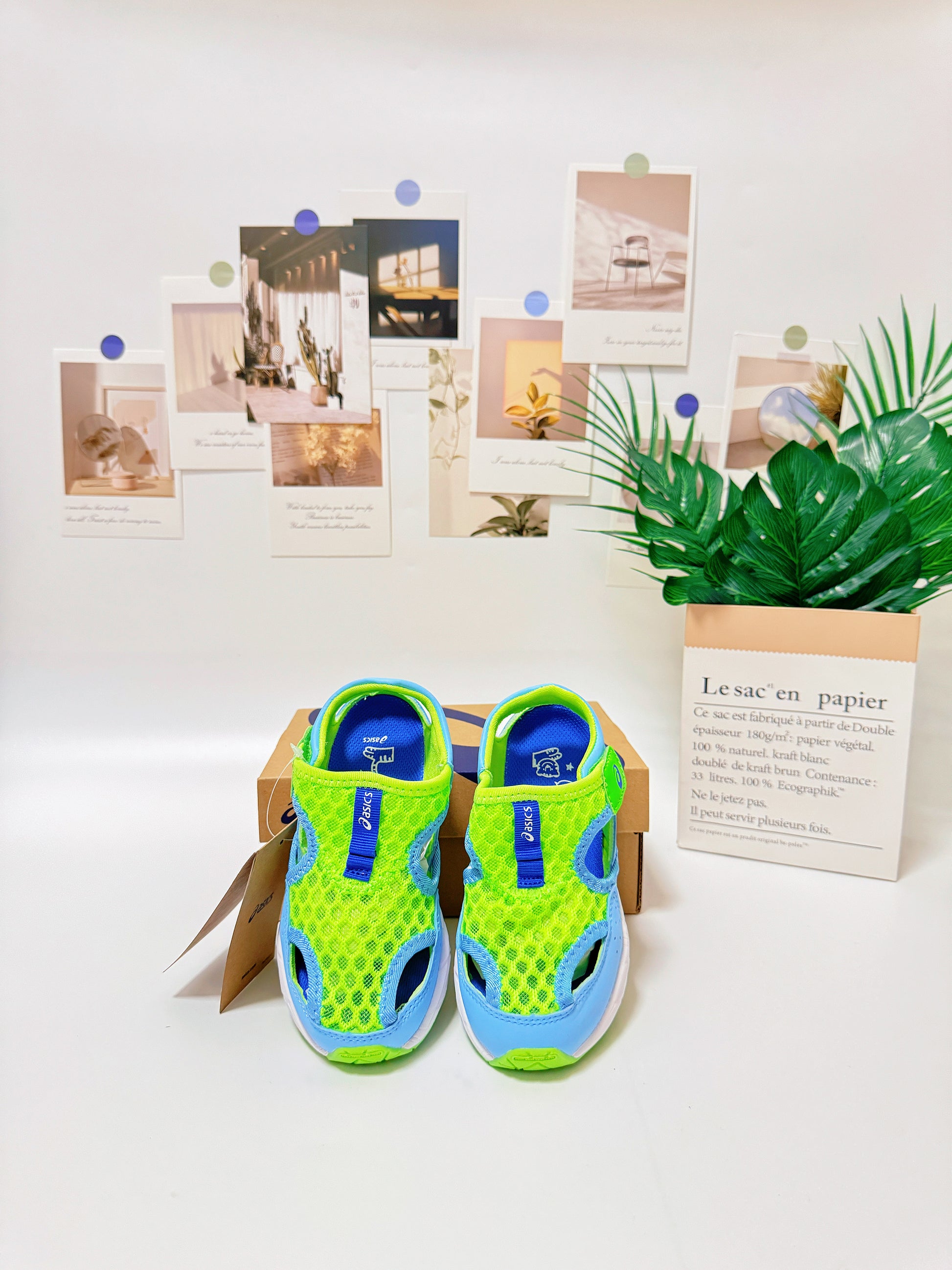 YSS new Velcro sandals "lime green, blue"