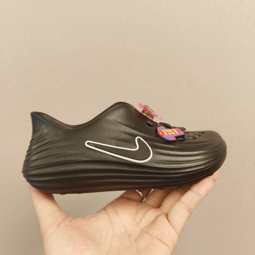Nike hole beach sandals parent-child style" dark olive green"