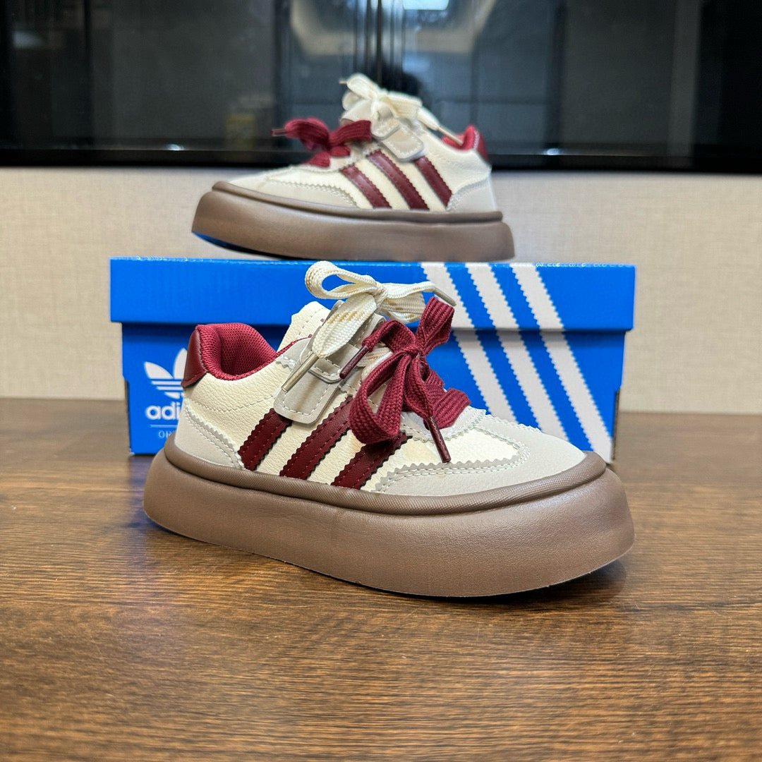 Adidas training invisible Velcro sneakers" Cream,  burgundy"