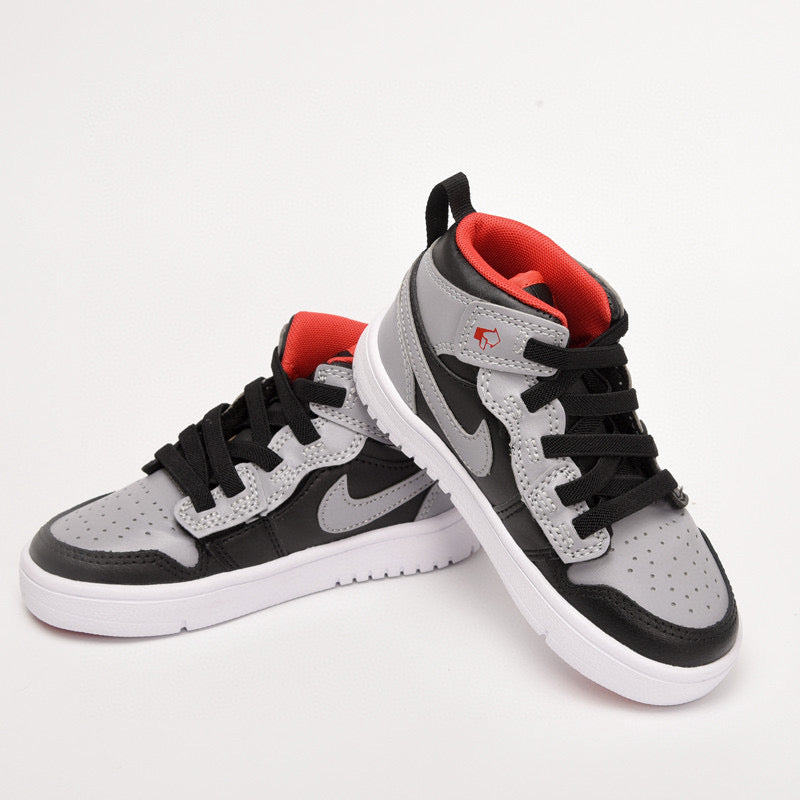 Jordan high top inner Velcro elastic band children's shoes" gray, black"