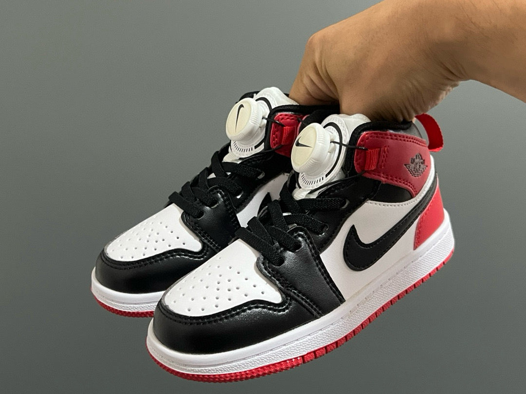 Joe 1 Zhongbang lock children's sports shoes" white, black, red"