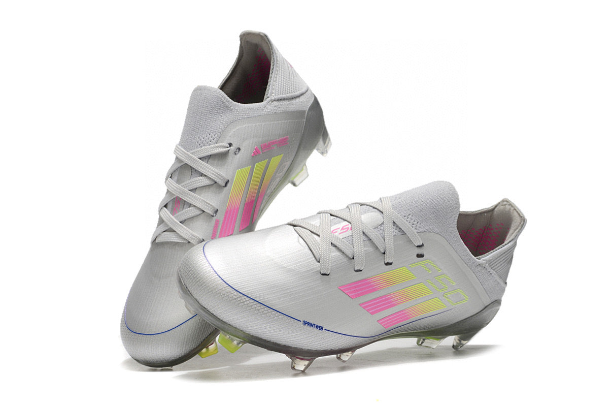 Adidas F50 knitted waterproof football shoes" Gray"