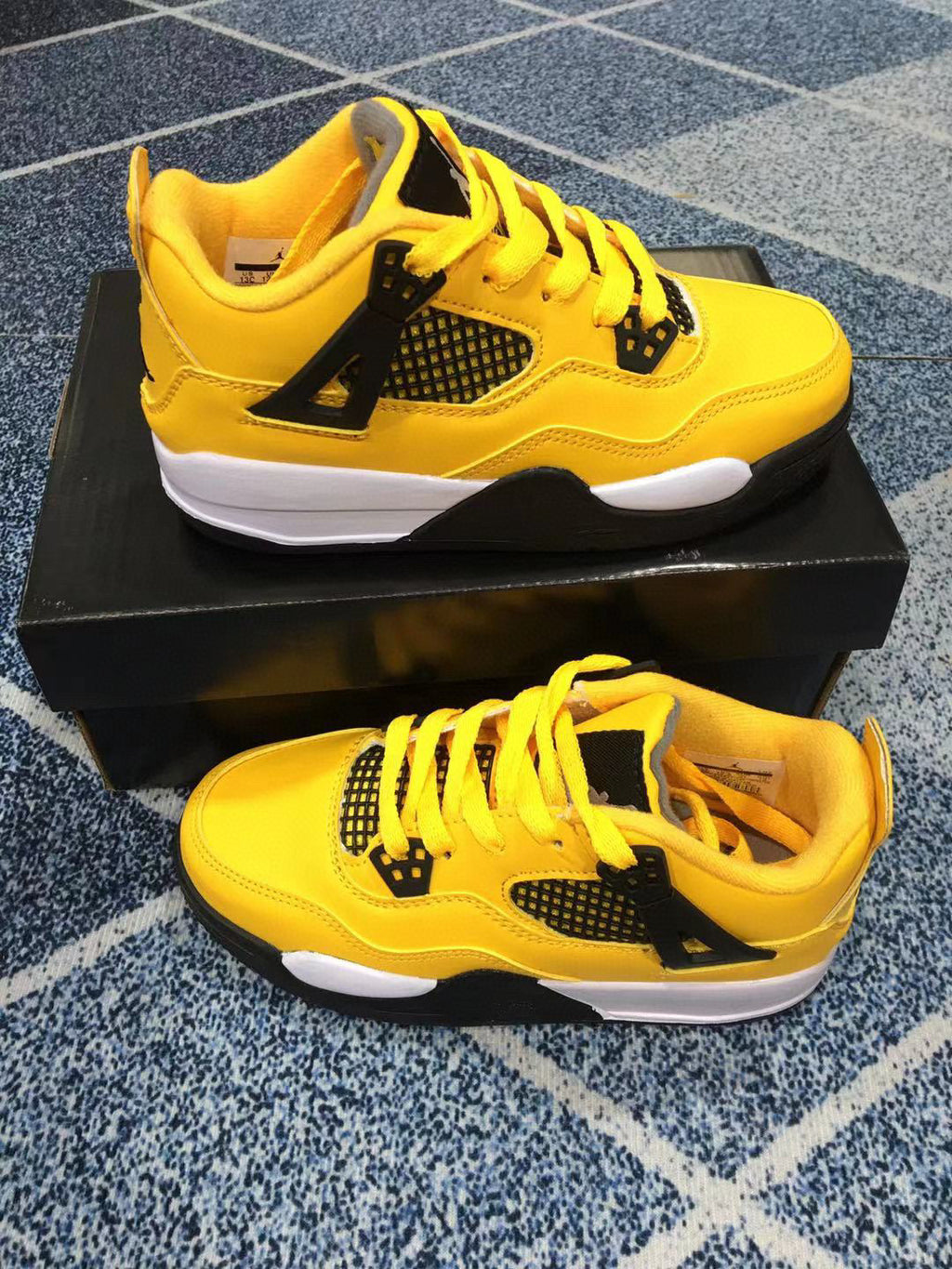 Jordan 4 children's sports shoes" Yellow"