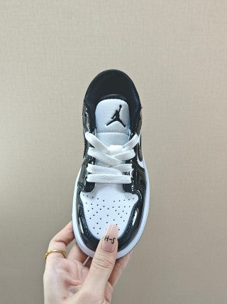 Qiao Yizhuan G version low-top children's lace-up sports shoes" Black"