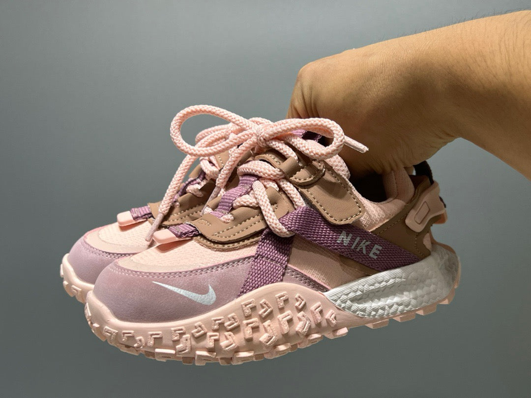 Nike's new tire-soled Velcro children's shoes " pink, purple"