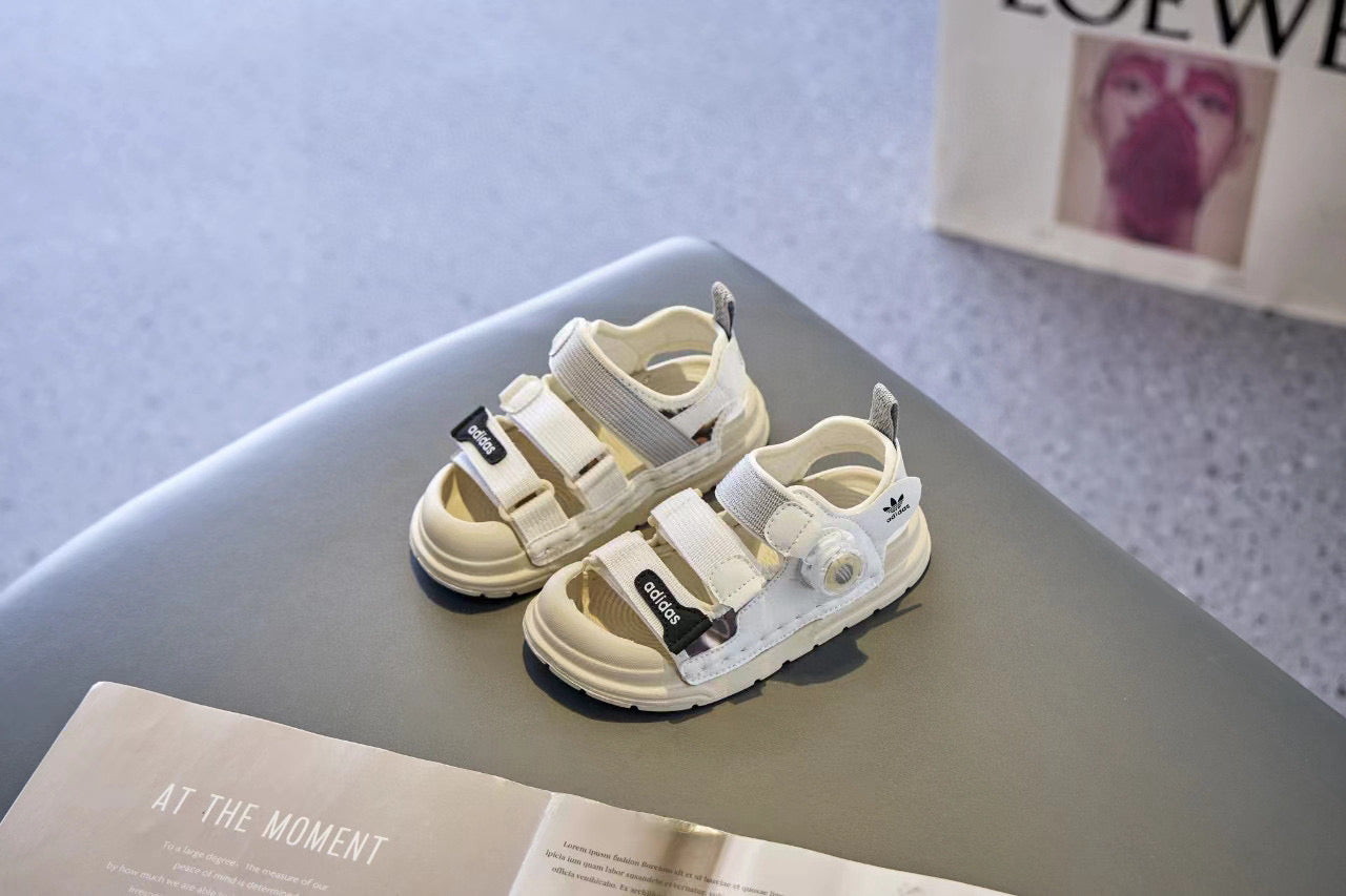 Adidas swivel buckle toe sandals " cream"