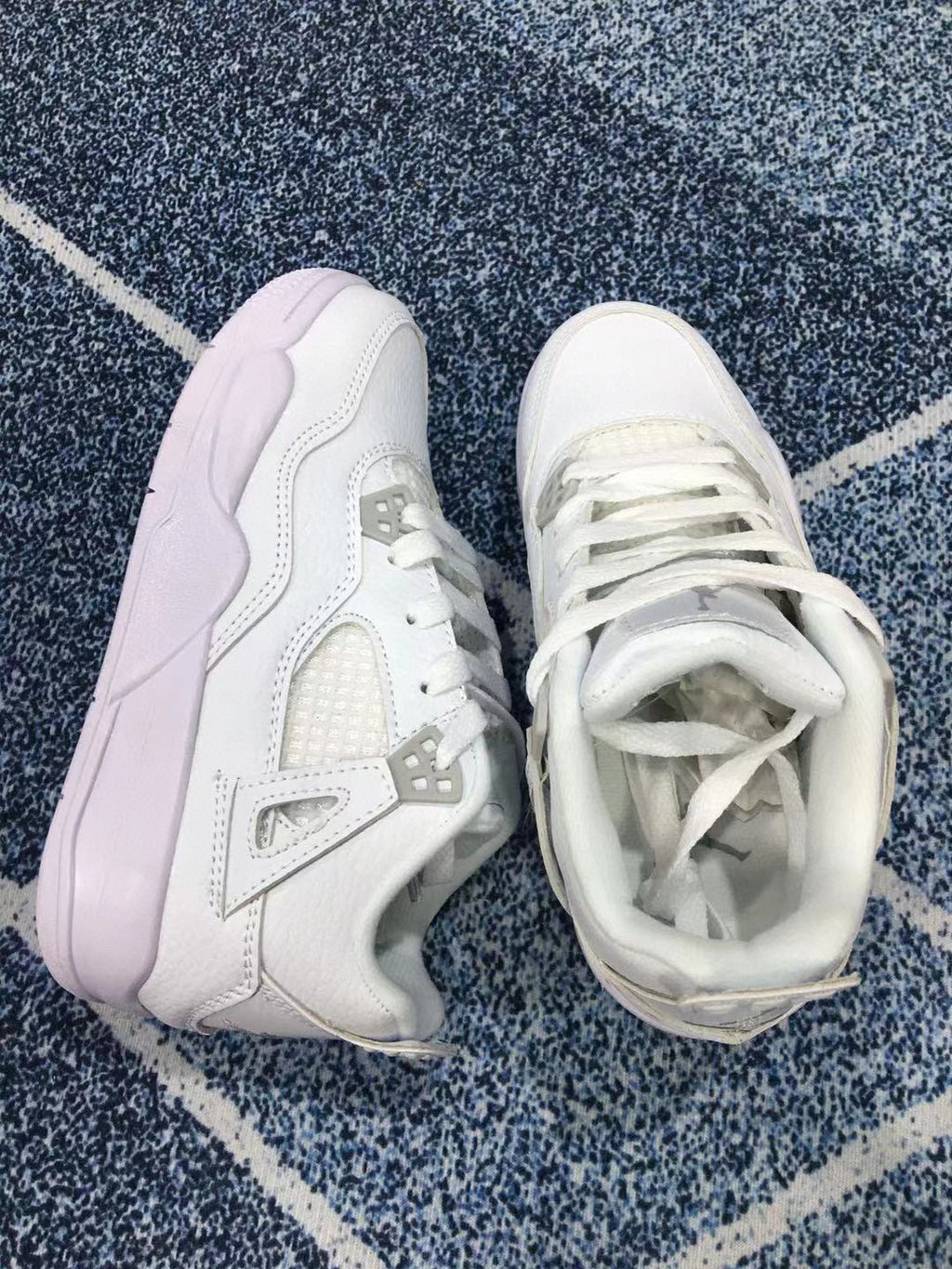 Jordan 4 children's sports shoes" white"