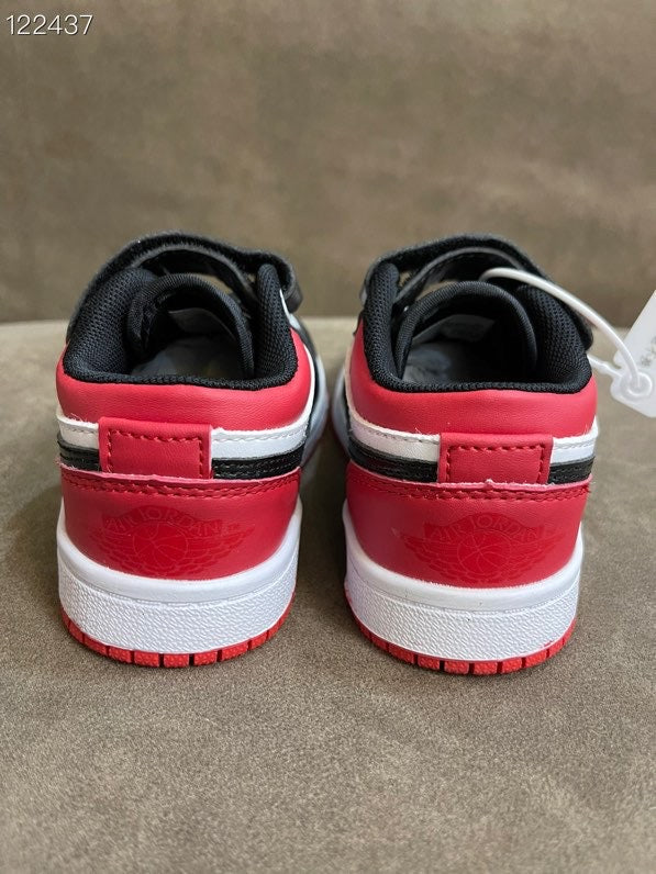 AIR JORDAN 1 low-top Velcro" white, black, red"