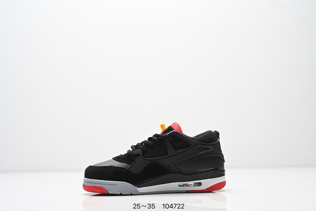 Jordan 4 low-top air cushion basketball shoes" black, gray"