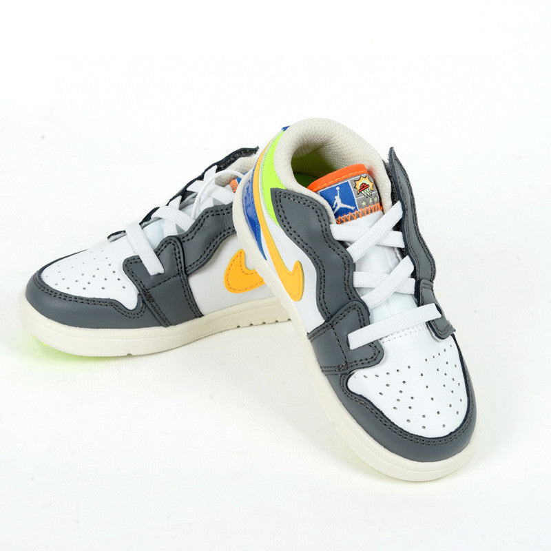 Jordan low top elastic band" white, gray, yellow, orange"