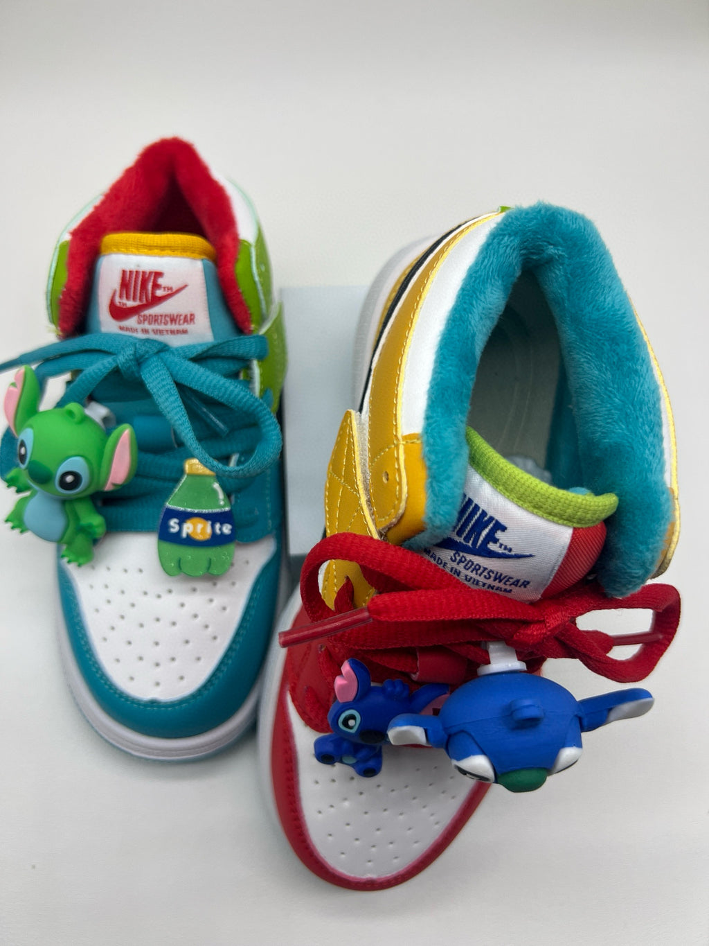 Joe One Cartoon Doll Accessories High Top Sneakers " red, mint green"