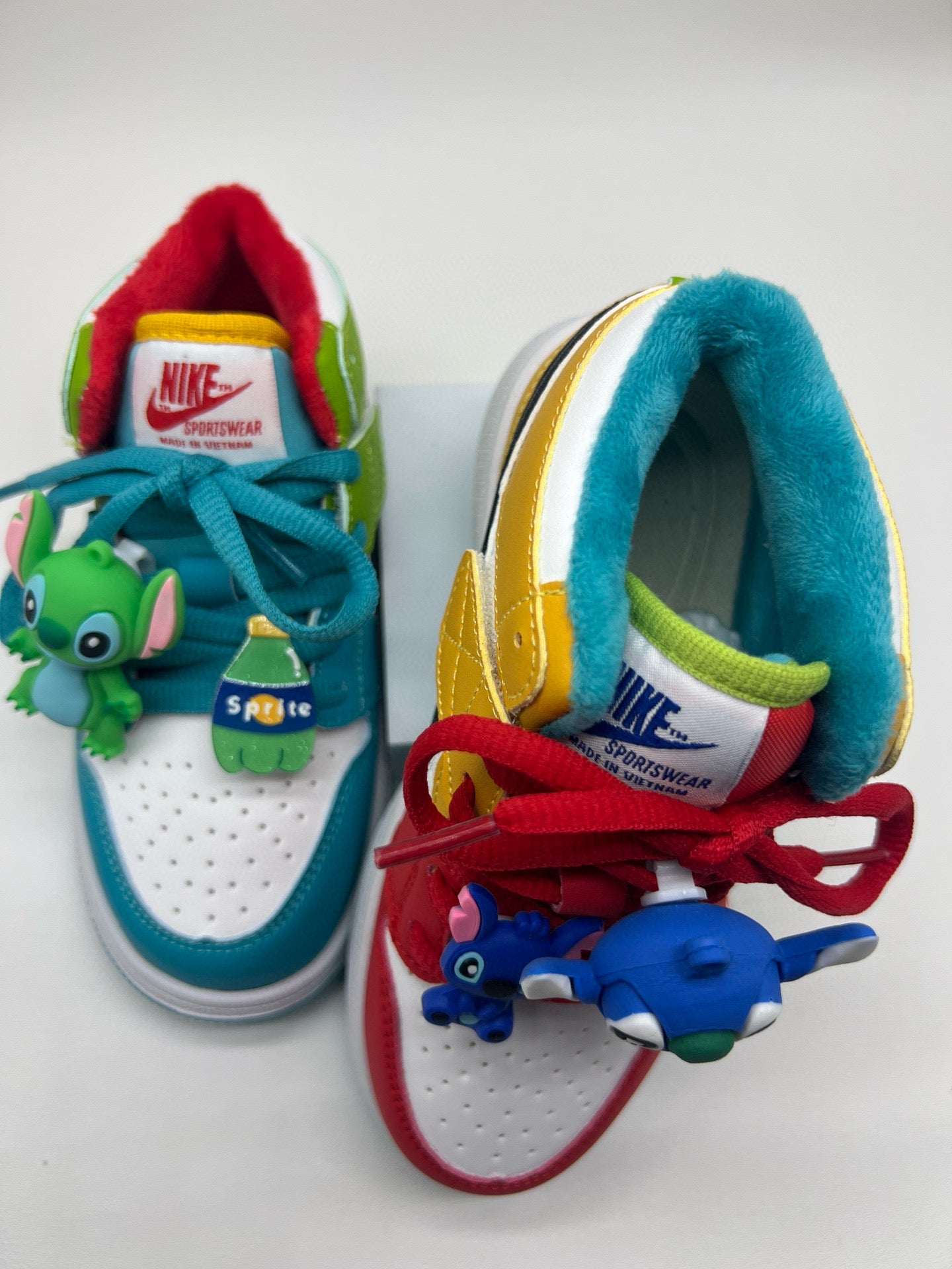 Joe One Cartoon Doll Accessories High Top Sneakers " red, mint green"