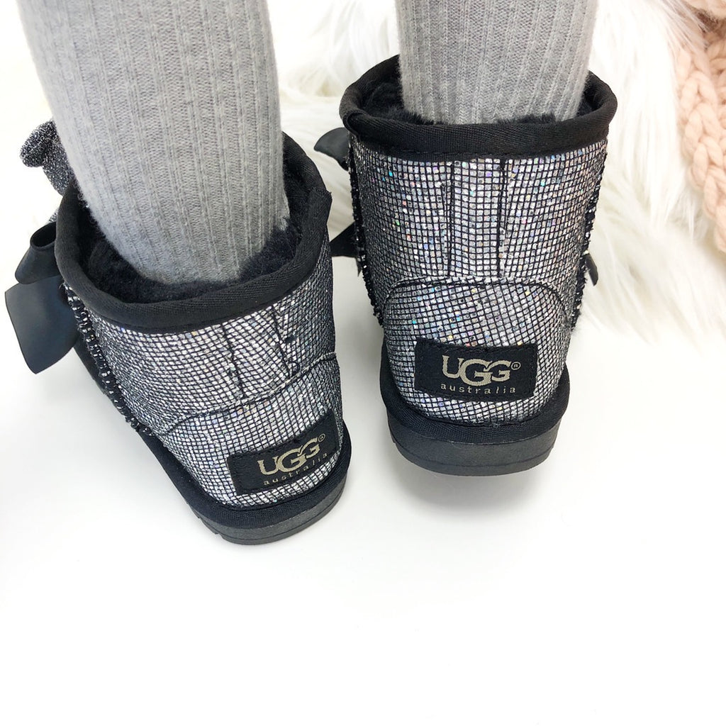 UGG Bear Snow Boots"silver and black"