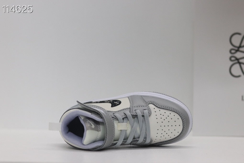 Joe's high-top Velcro children's shoes" white, gray"