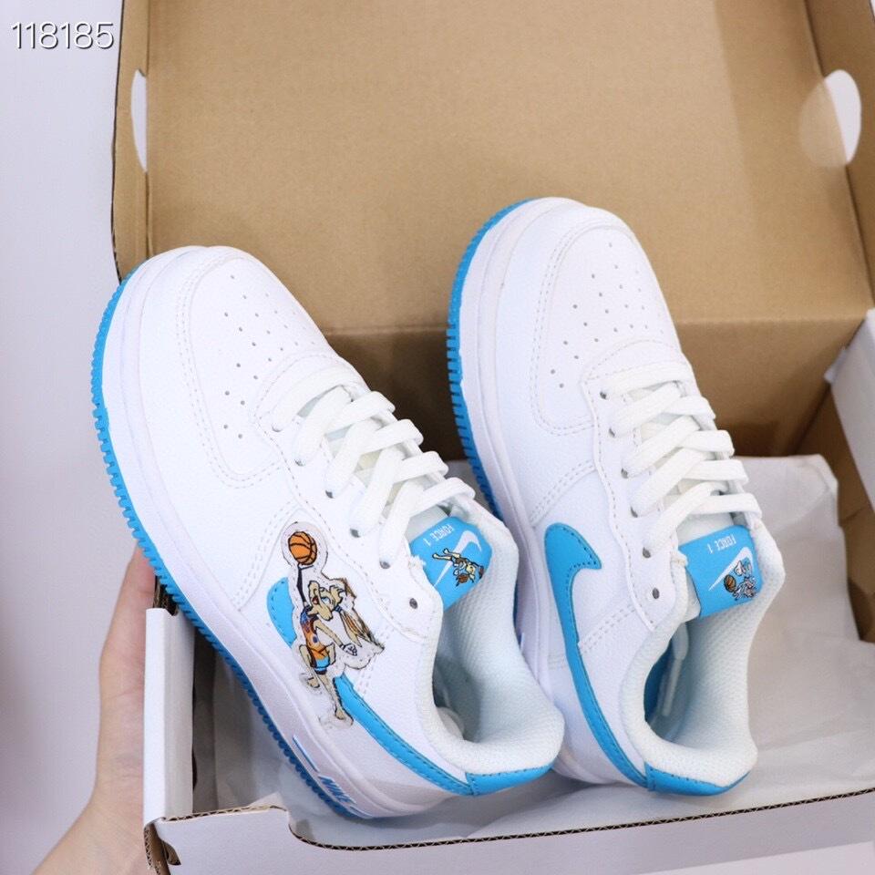 Air Force low-top lace-up sneakers" white"