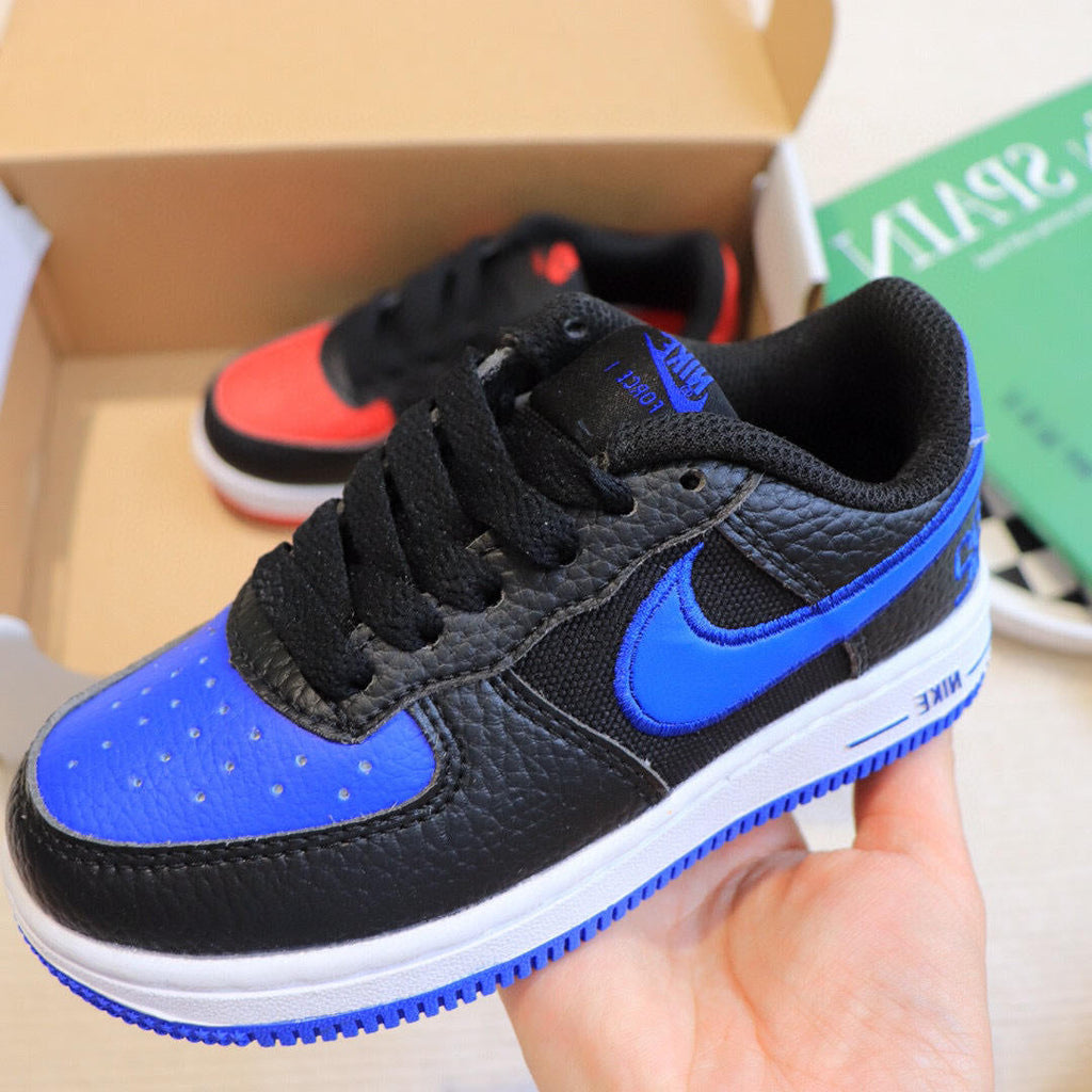 Air Force low-top lace-up sneakers" white, blue, red"