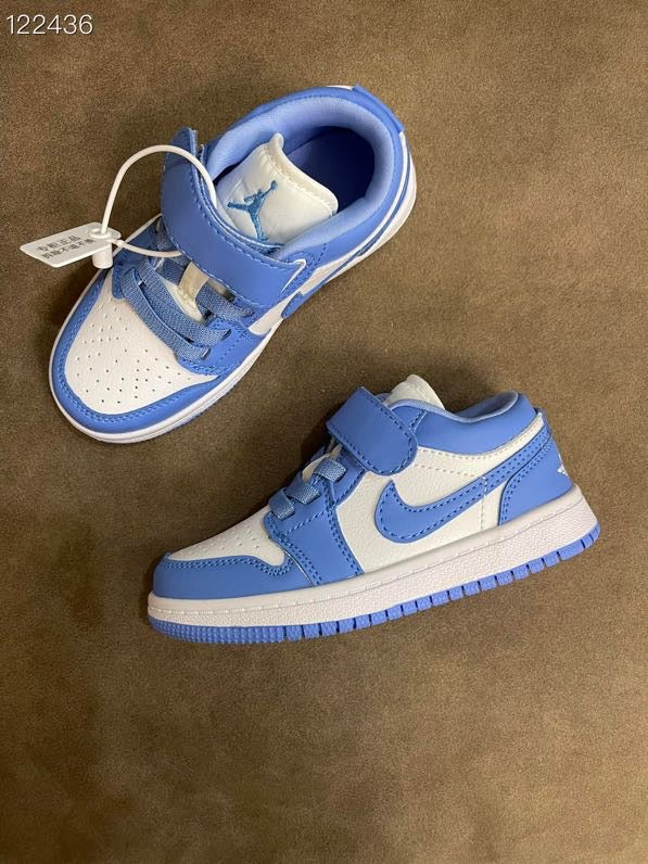 AIR JORDAN 1 low-top Velcro" white, blue"