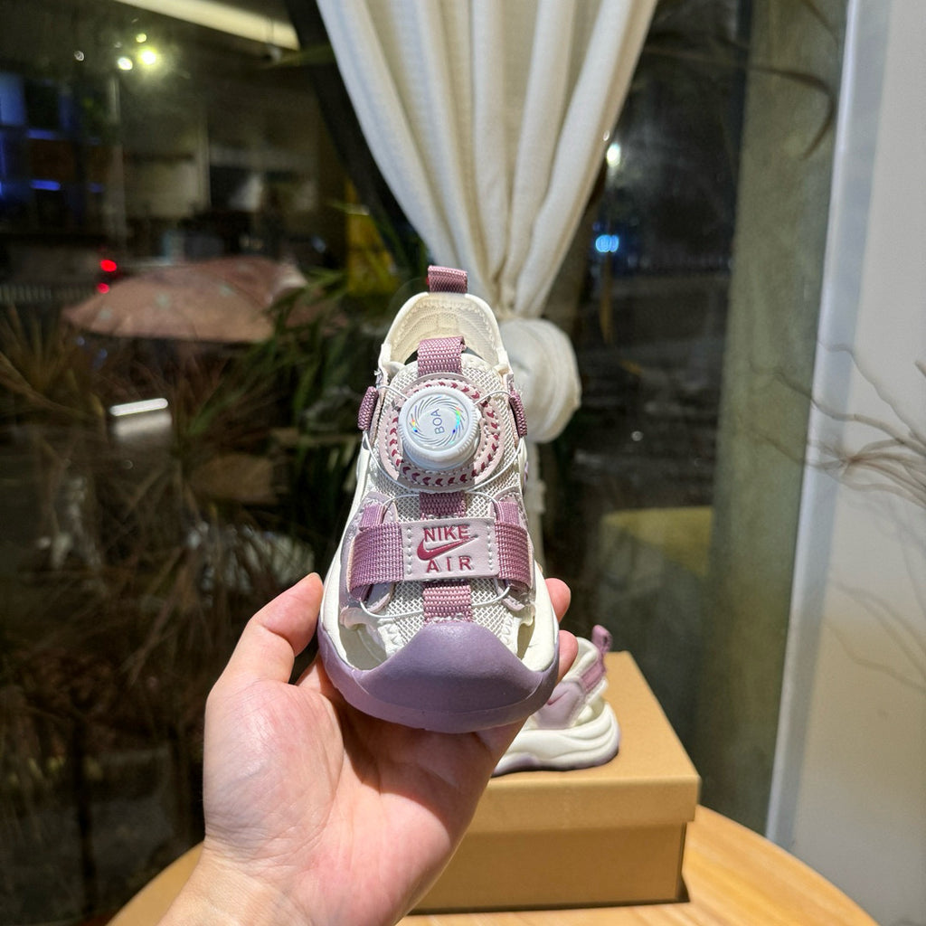 Nike closed toe rotating button sandals" Light Purple"