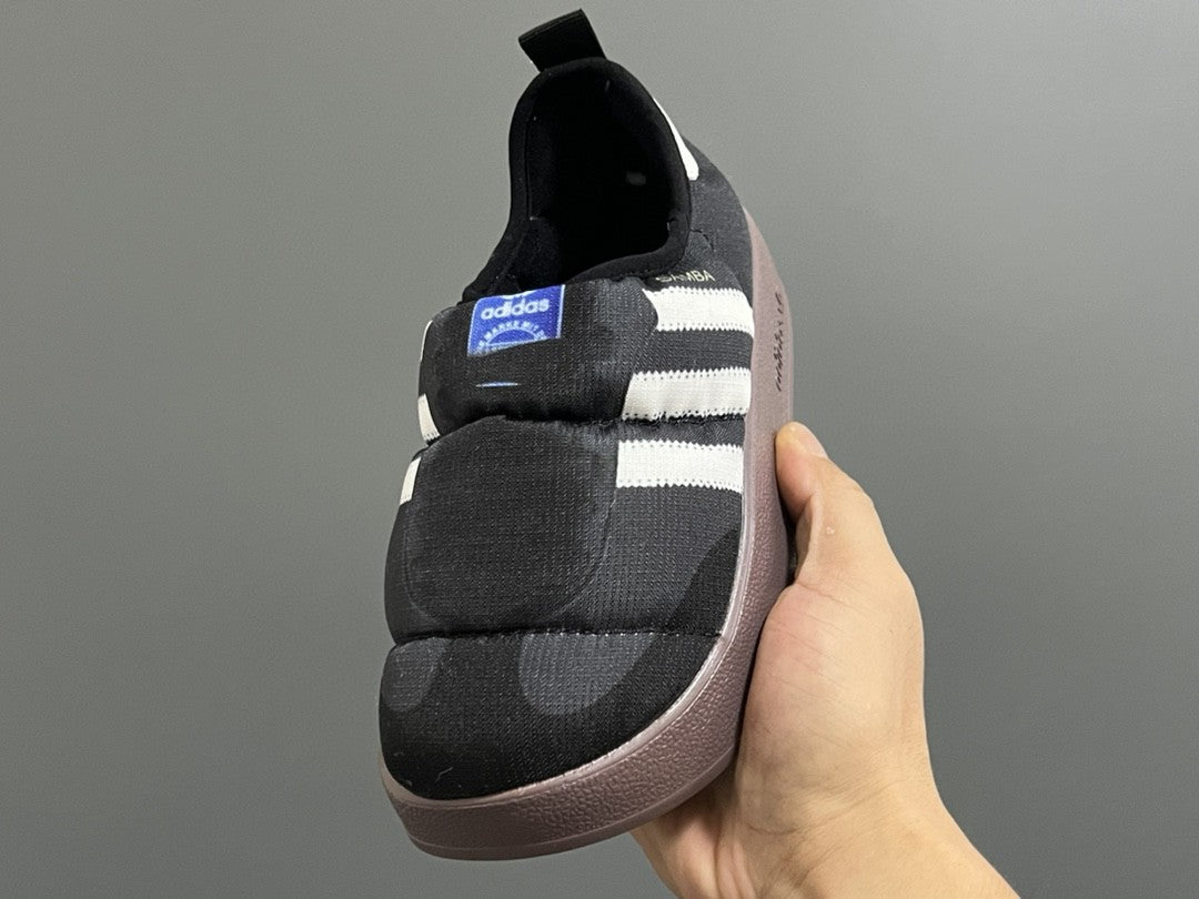 Original version of A's new bread children's slip" black, white, muted brown"