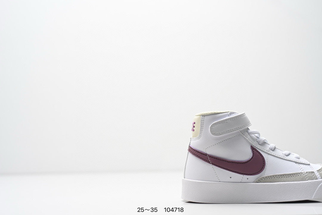 Nike Trail Blazers High-Top Velcro Kids Shoes" white"