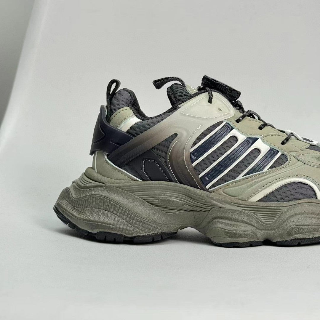 Adidas XLG Runner Deluxe runner dad shoes" olive green, black"