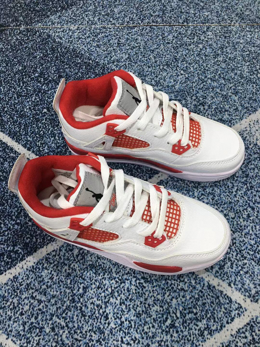 Jordan 4 children's sports shoes" white, red"