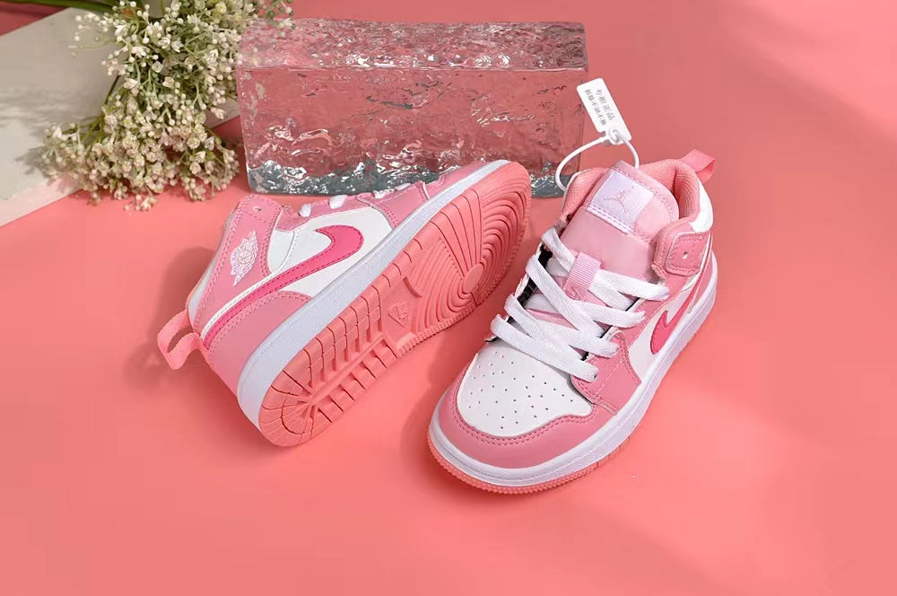 Jordan AJ1 children's shoes" white, pink"