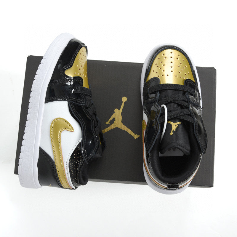 Jordan low top elastic band" black, gold"
