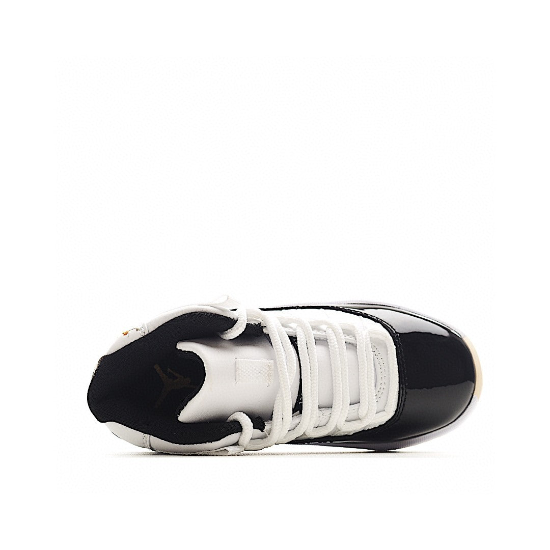 The classic AJ11 is back, mid-top" white, black"