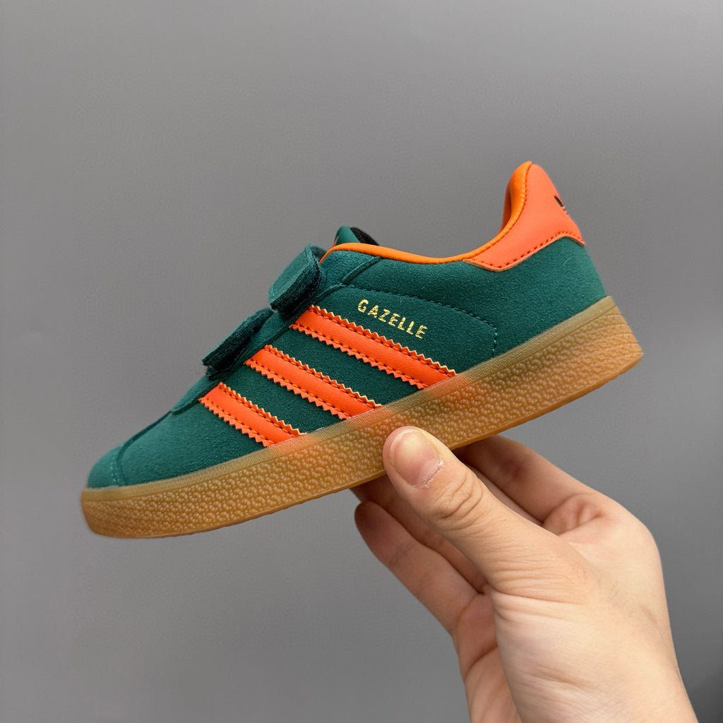 Adidas Dexter double buckle sneakers" dark green with orange"
