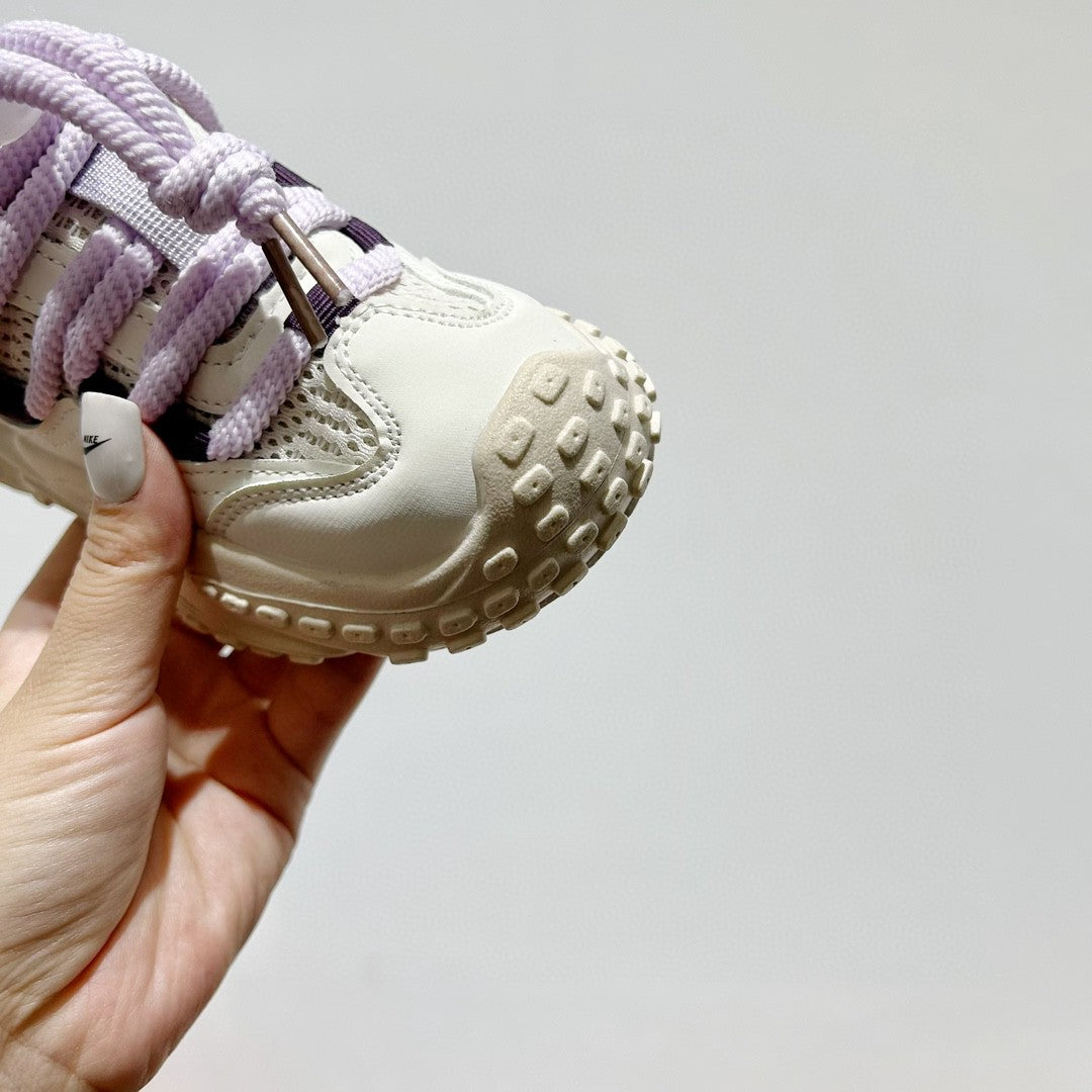 NK mesh drawstring children's tire shoes "cream, Beige, light purple"