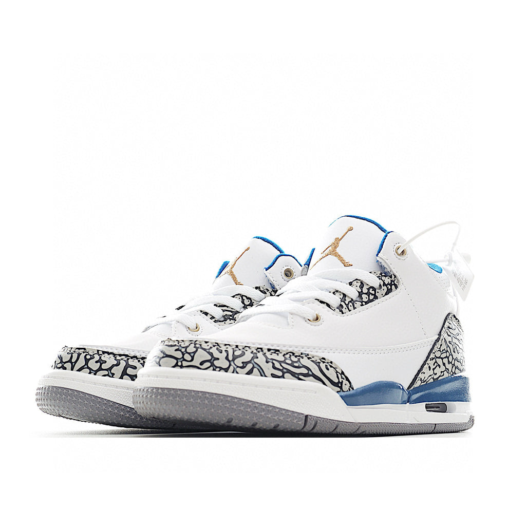 Joe 3 air cushion bottom children's shoes" white, blue"