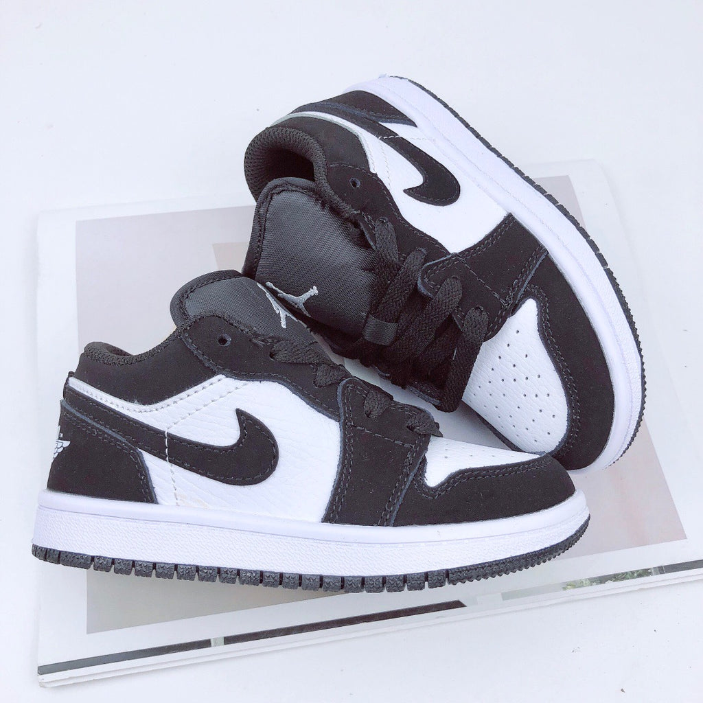 Joe 1 low-top elastic buckle parent-child shoes" black, white"