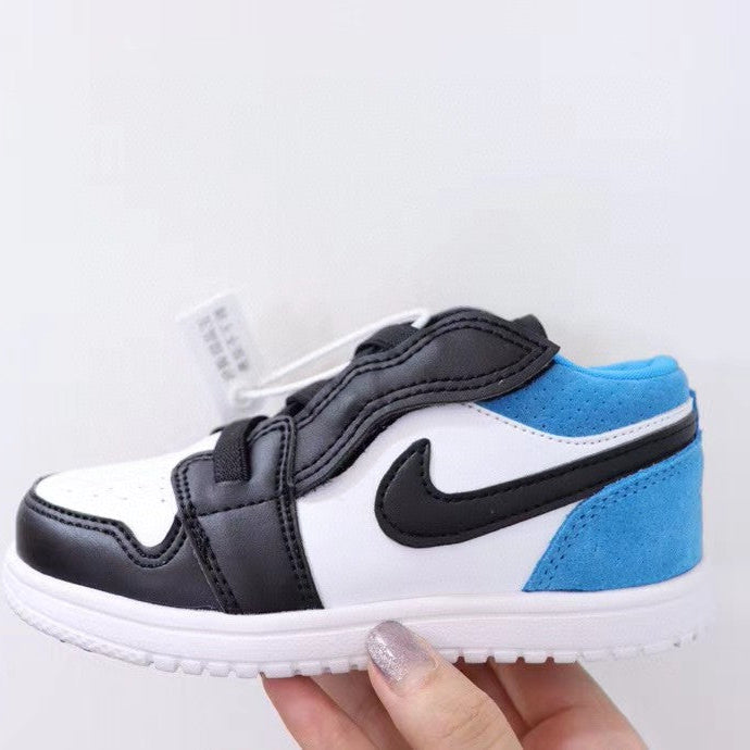 Jordan low top elastic band" white, black, blue"