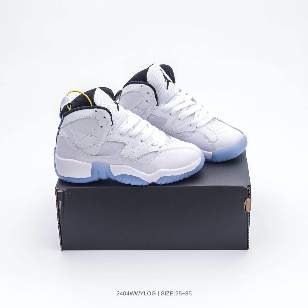Jordan 612 series" white, light grey, blue"