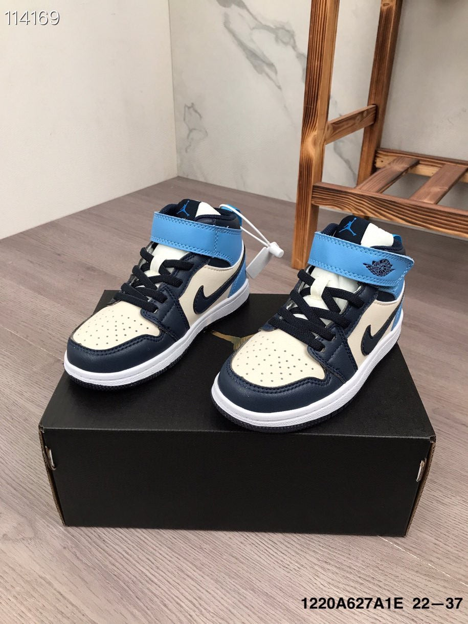 Joe's high-top Velcro children's shoes" white, black, blue"